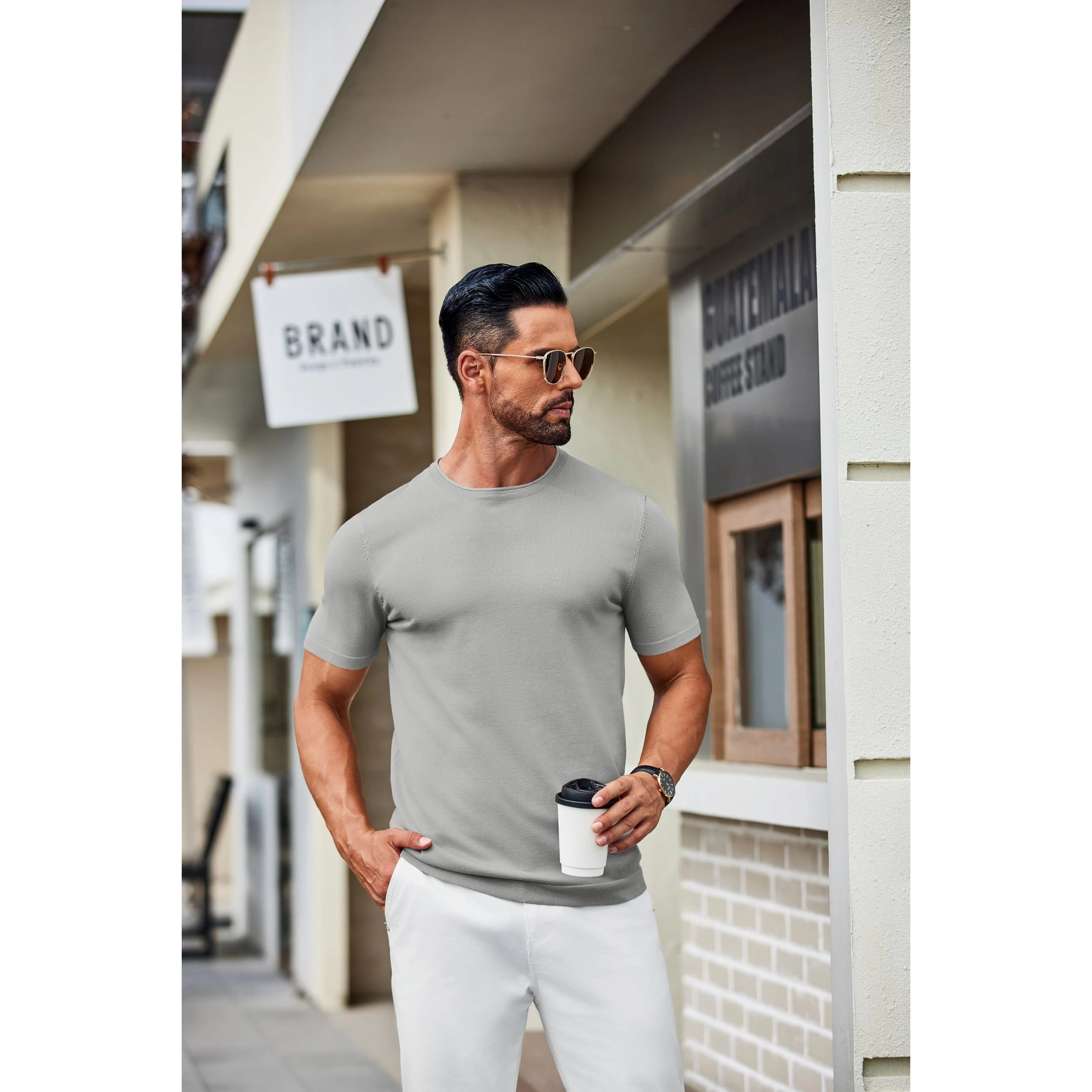 COOFANDY Men's Slim Fit Crew Neck Short Sleeve T-Shirt