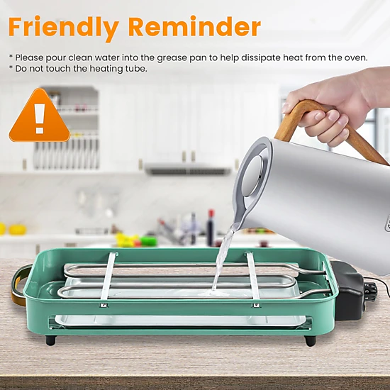 GBruno 2-in-1 Electric Indoor Grill With Grill Net