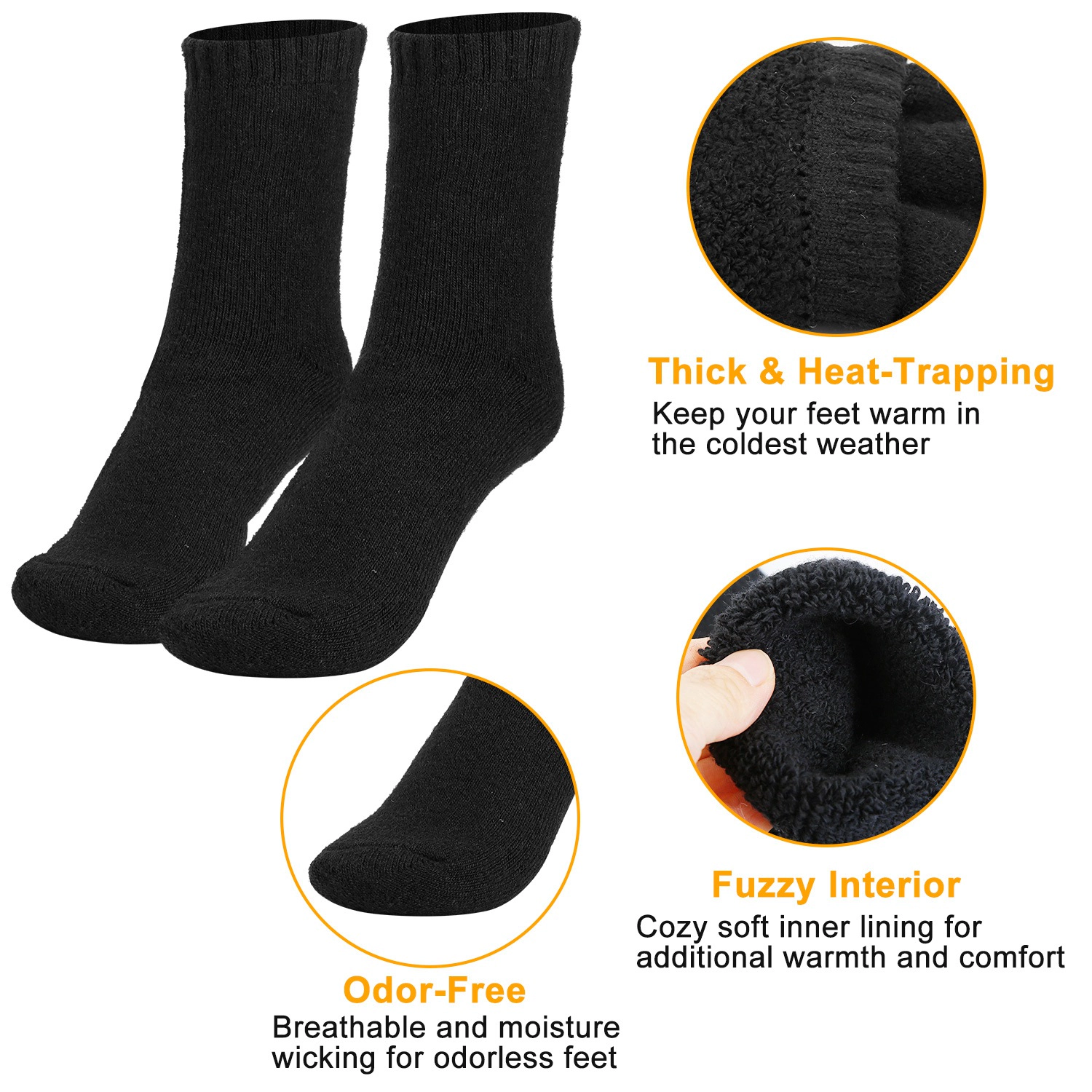 GBruno Thermal Wool Blend Socks, 3 Pairs