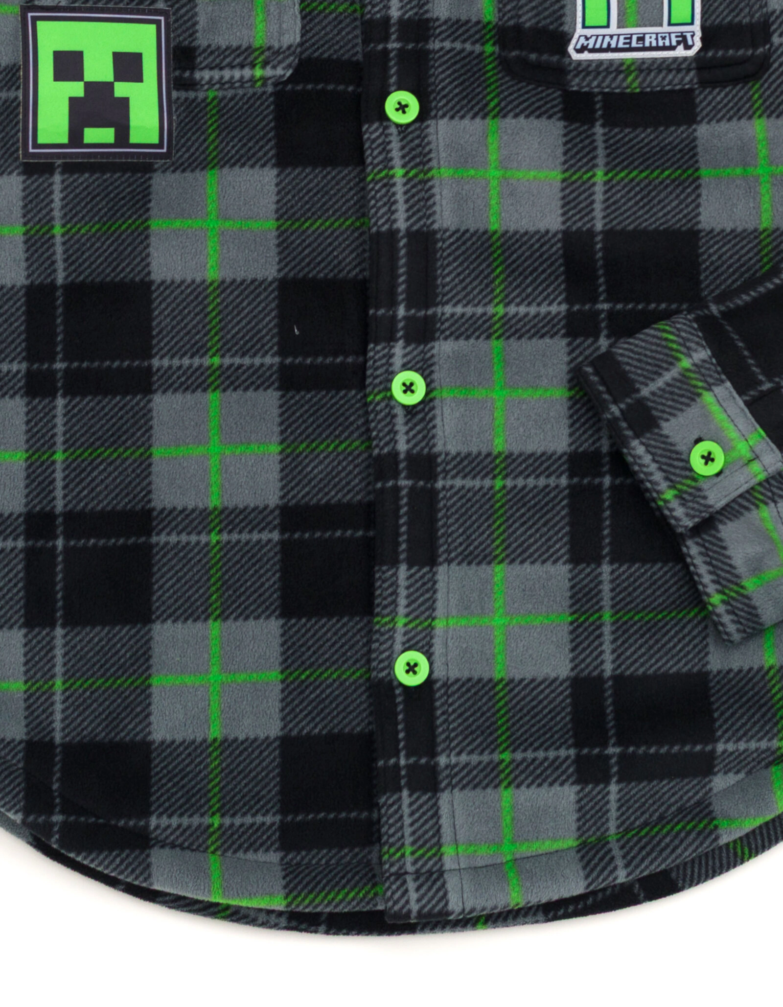 Minecraft Creeper Boys' Fleece Lined Shacket