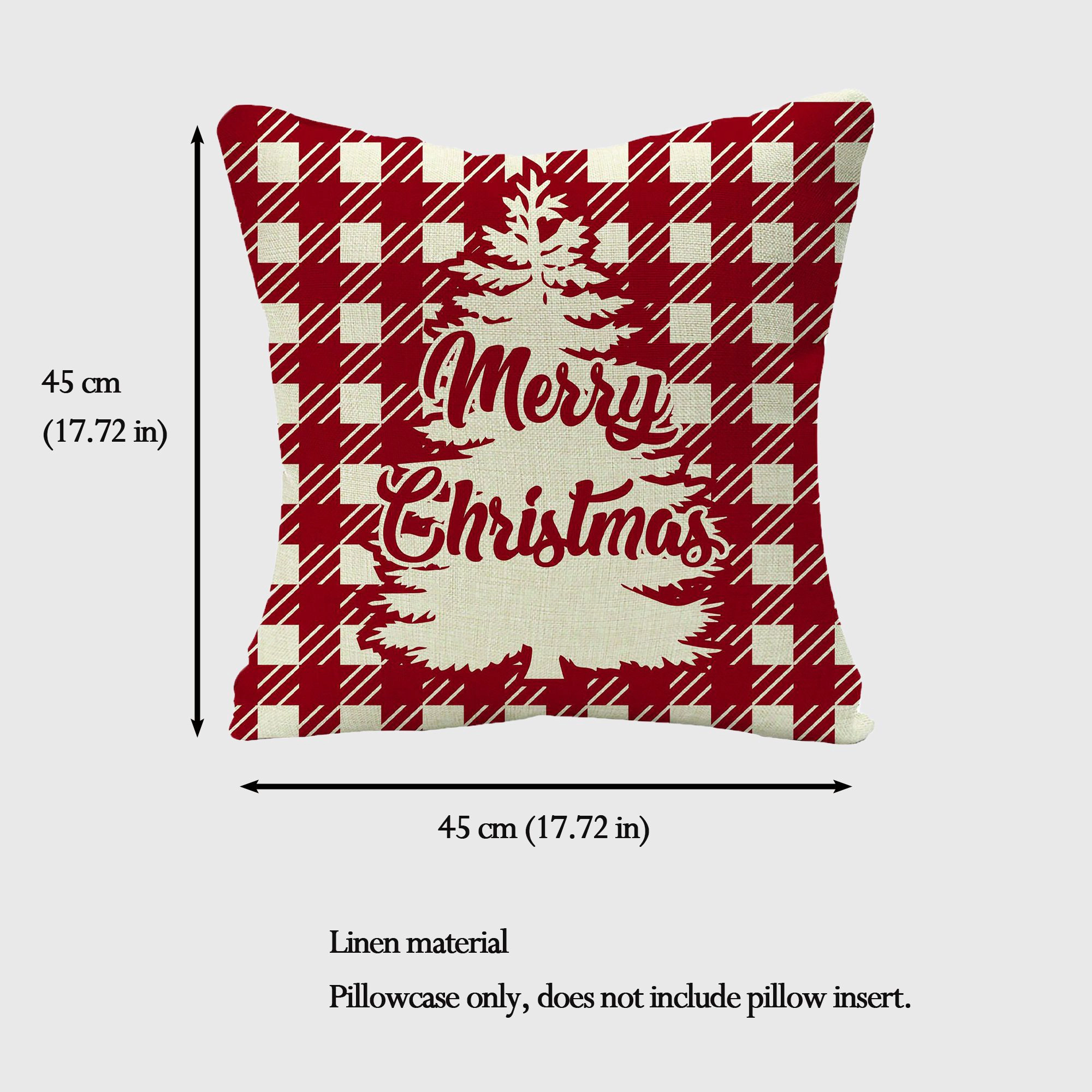Anna-Kaci Christmas Gingham Decorative Throw Pillow Cover 18 x