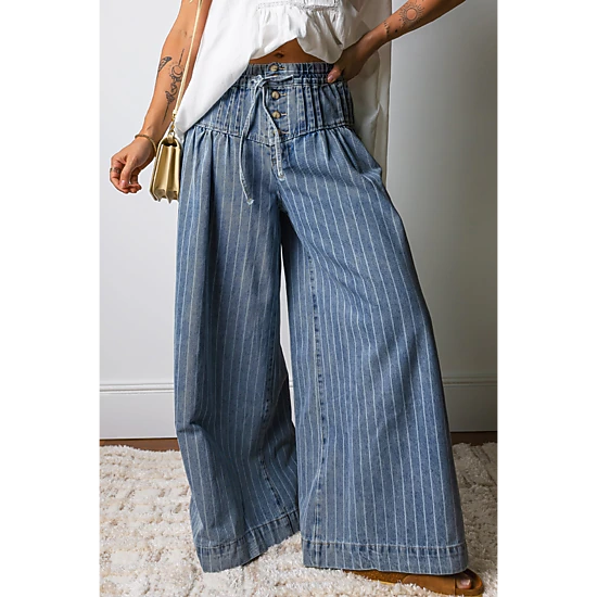 Threaded Pear Women's Sutton Casual Wide Leg Jeans