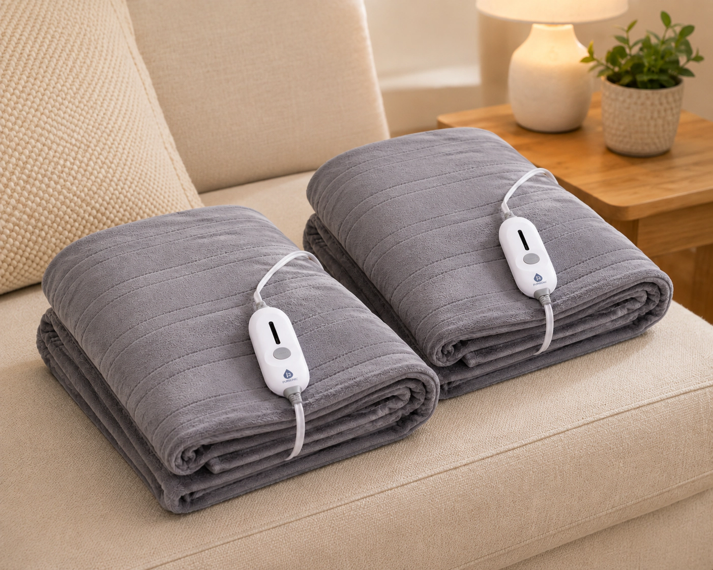 Pursonic Unisex Heated Blanket & Neck Shoulder Massager Relaxation Bundle