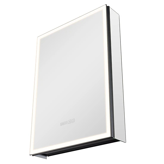 HONGGE Lighted Medicine Cabinet with Mirror Recessed or Wall Mount 3 Color Dimmable LED Bathroom Medicine Cabinet with
