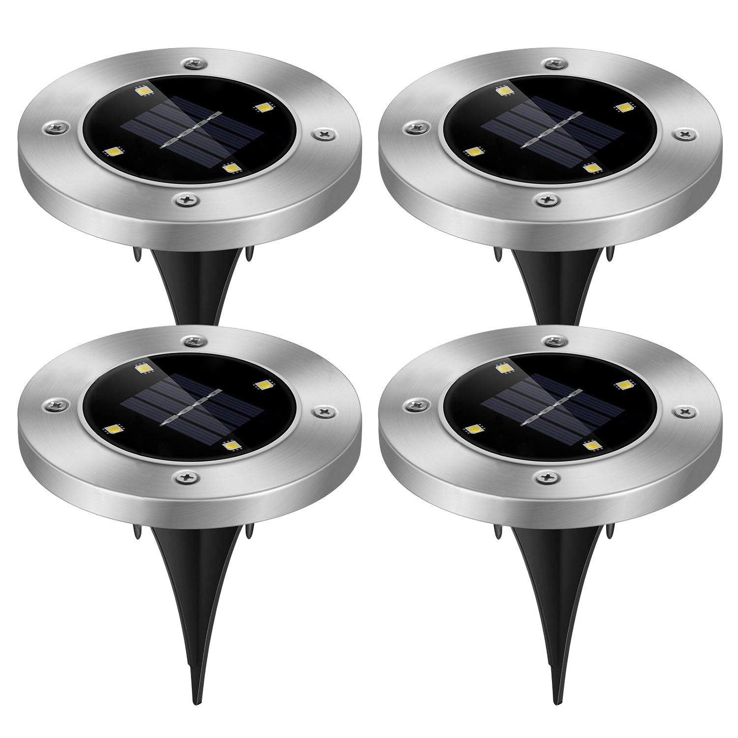 GBruno 4-Piece Solar LED In-Ground Path Lights