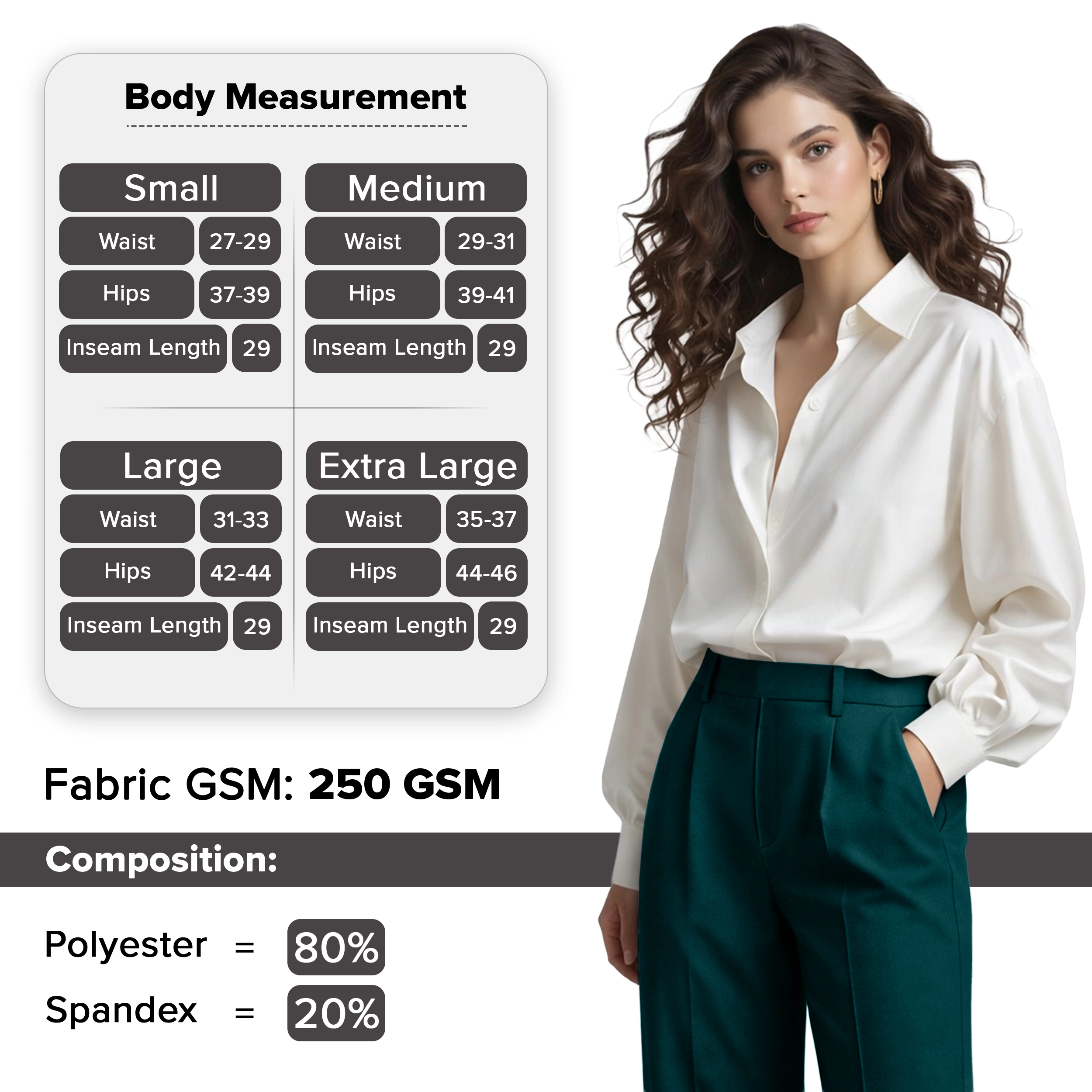 WOVA COUTURE Womens High Waisted Straight Leg Dress Pants