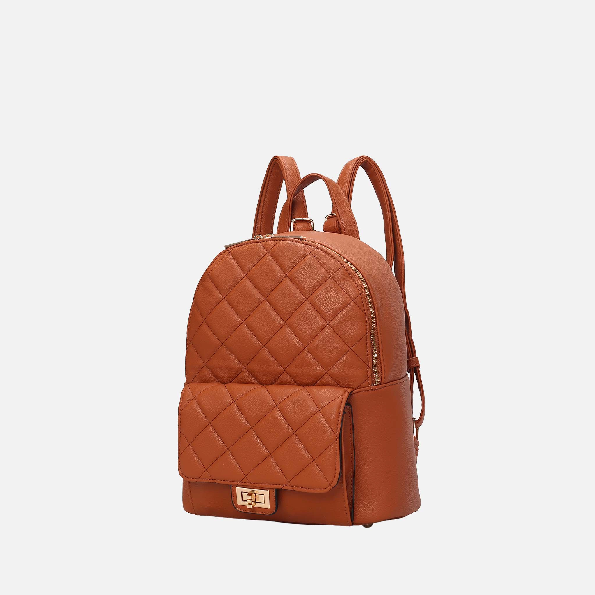 Mia K Collection Dimitria Quilted Vegan Leather Backpack Purse