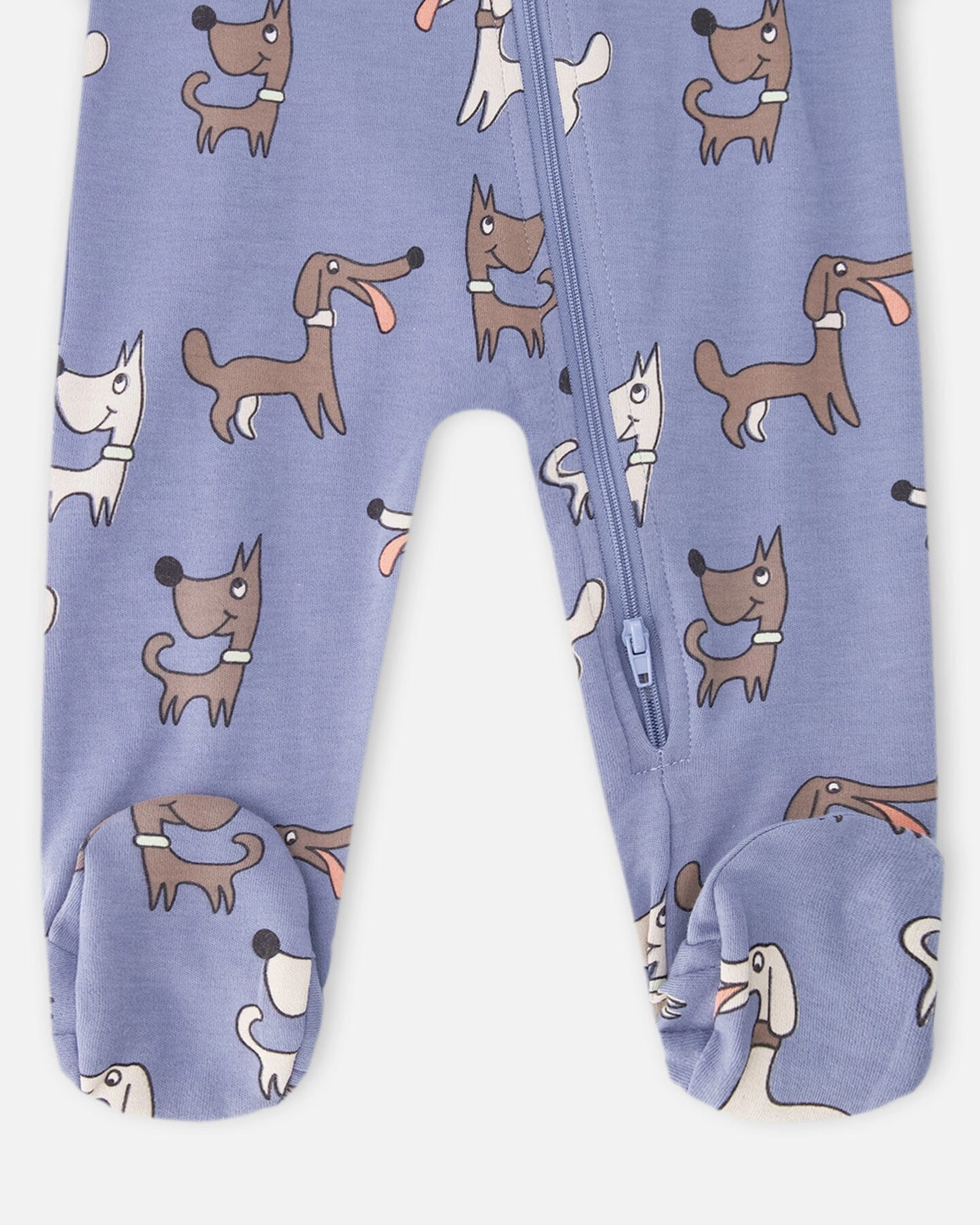 Deux par Deux Boys Organic Cotton Full-Length Zip Dog Print One-Piece Pyjama