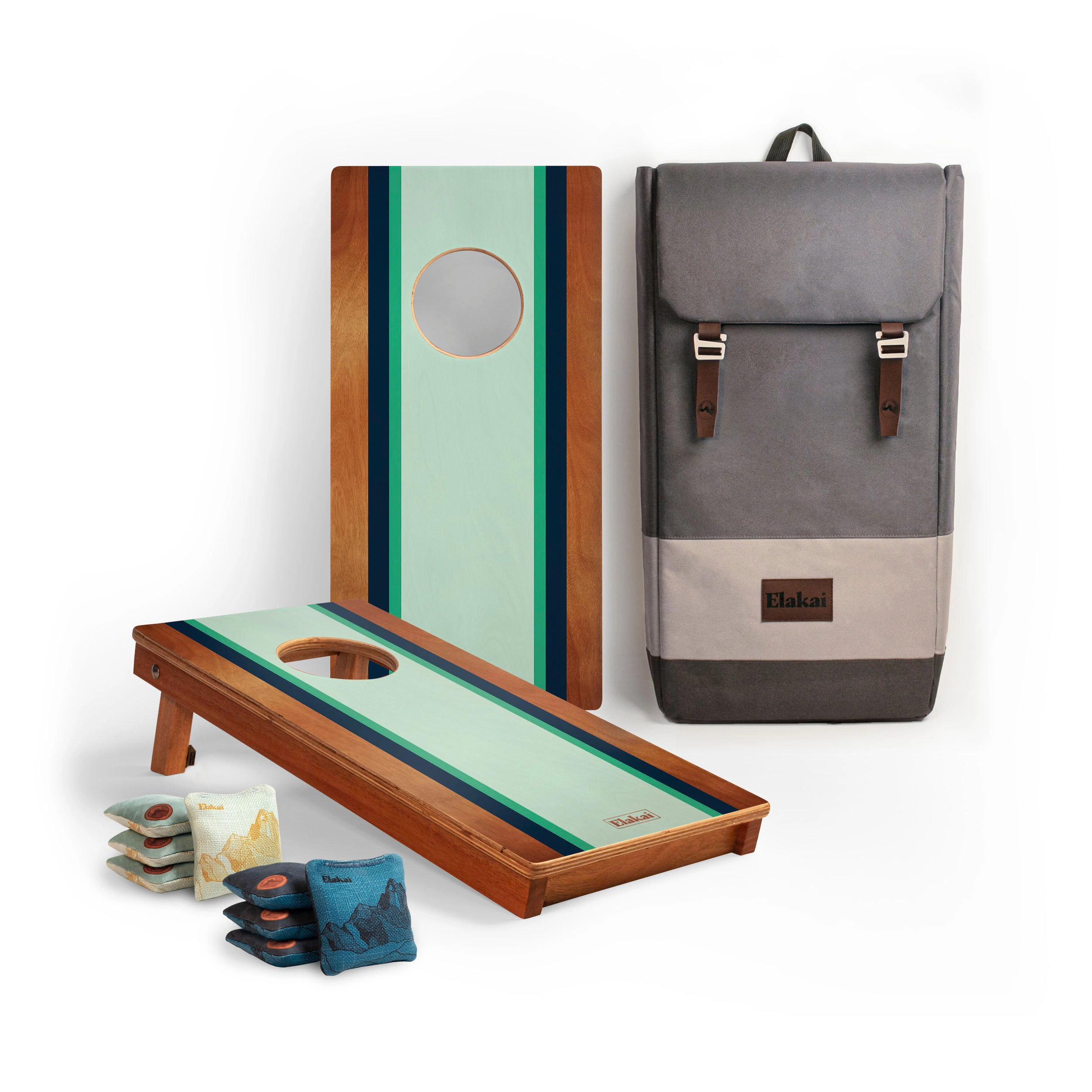Elakai 1ft x 2ft Gidget Surf Mahogany Pathfinder Cornhole Board Set