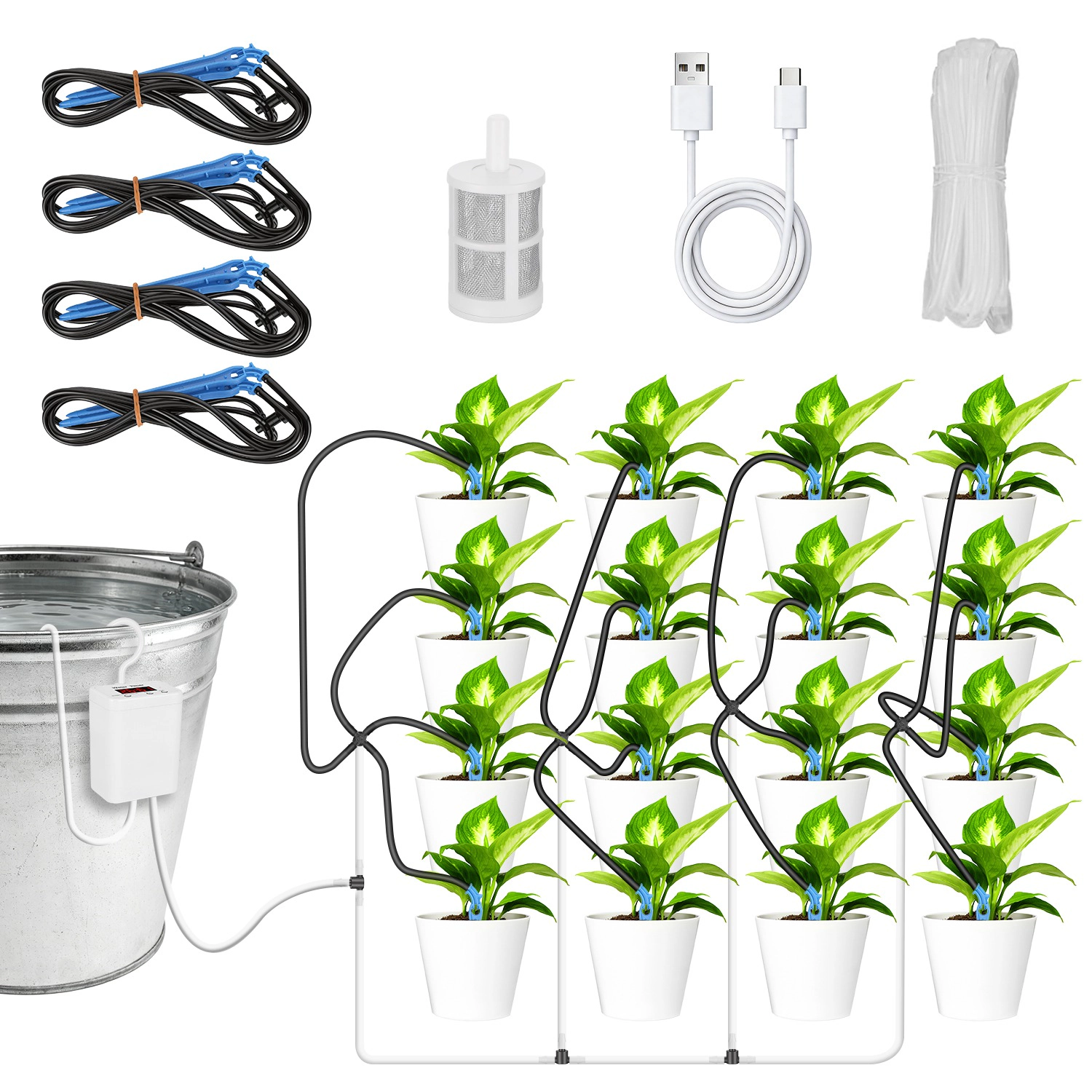 GBruno Automatic Plant Watering System With LCD Display