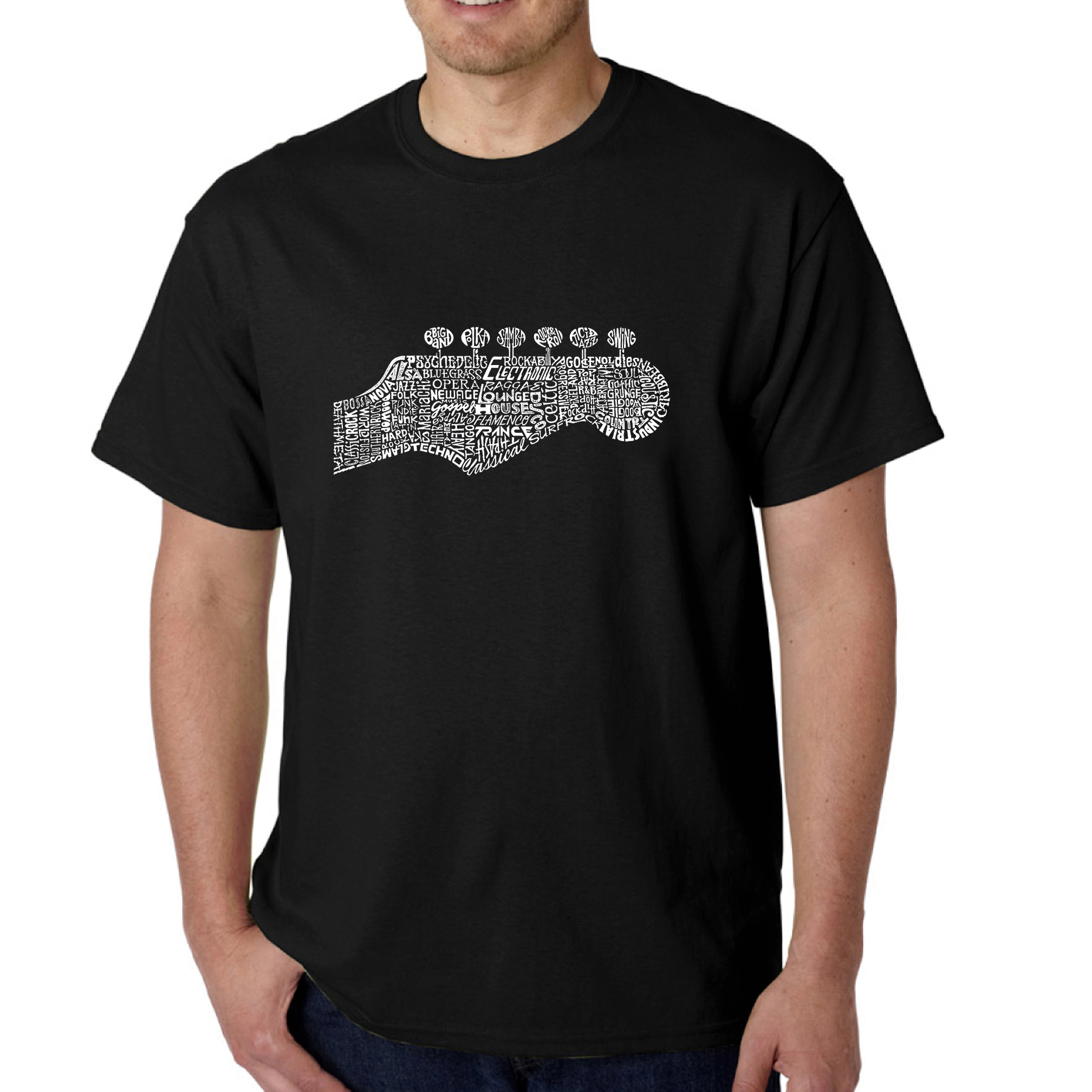 LA Pop Art Men's Word T-Shirt - Guitar Head