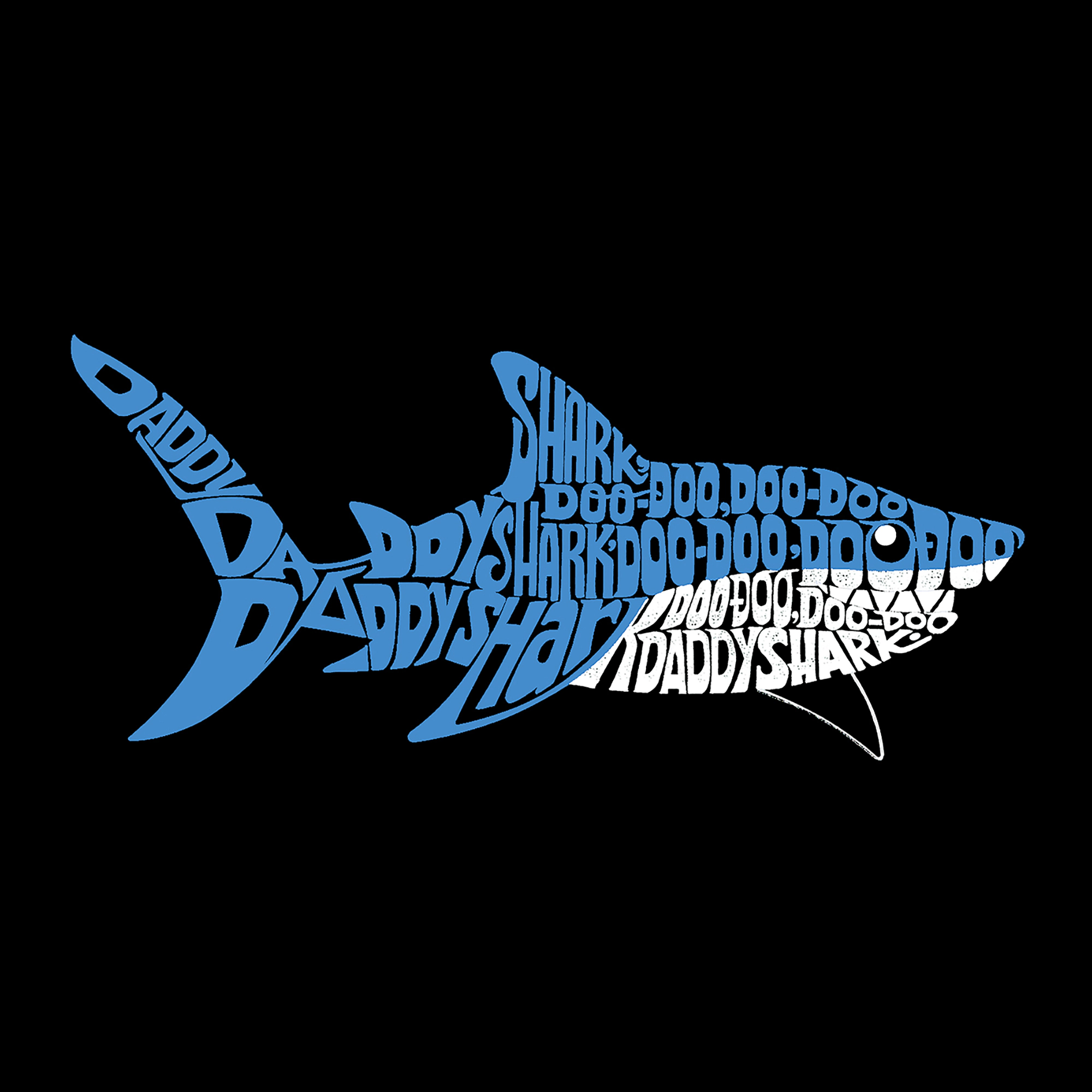 LA Pop Art Daddy Shark - Men's Word Hooded Sweatshirt