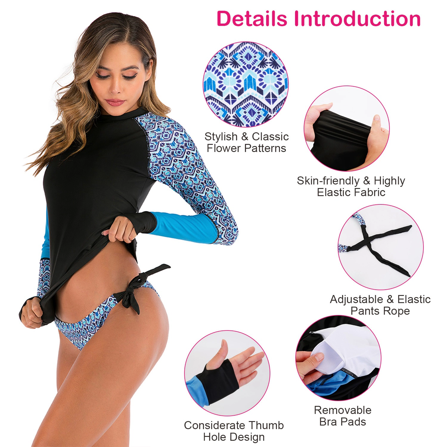 GBruno 2-Piece Long Sleeve Swim Shirt Set