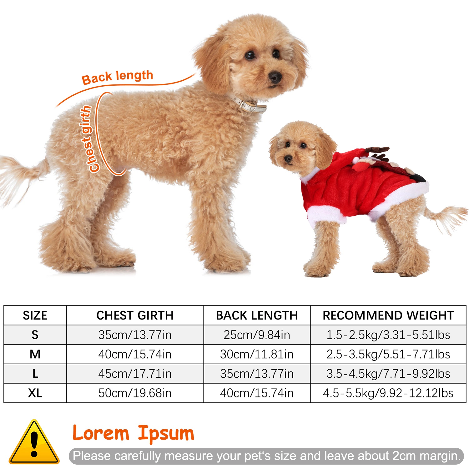 GBruno Santa Claus Pet Christmas Costume With Antlers