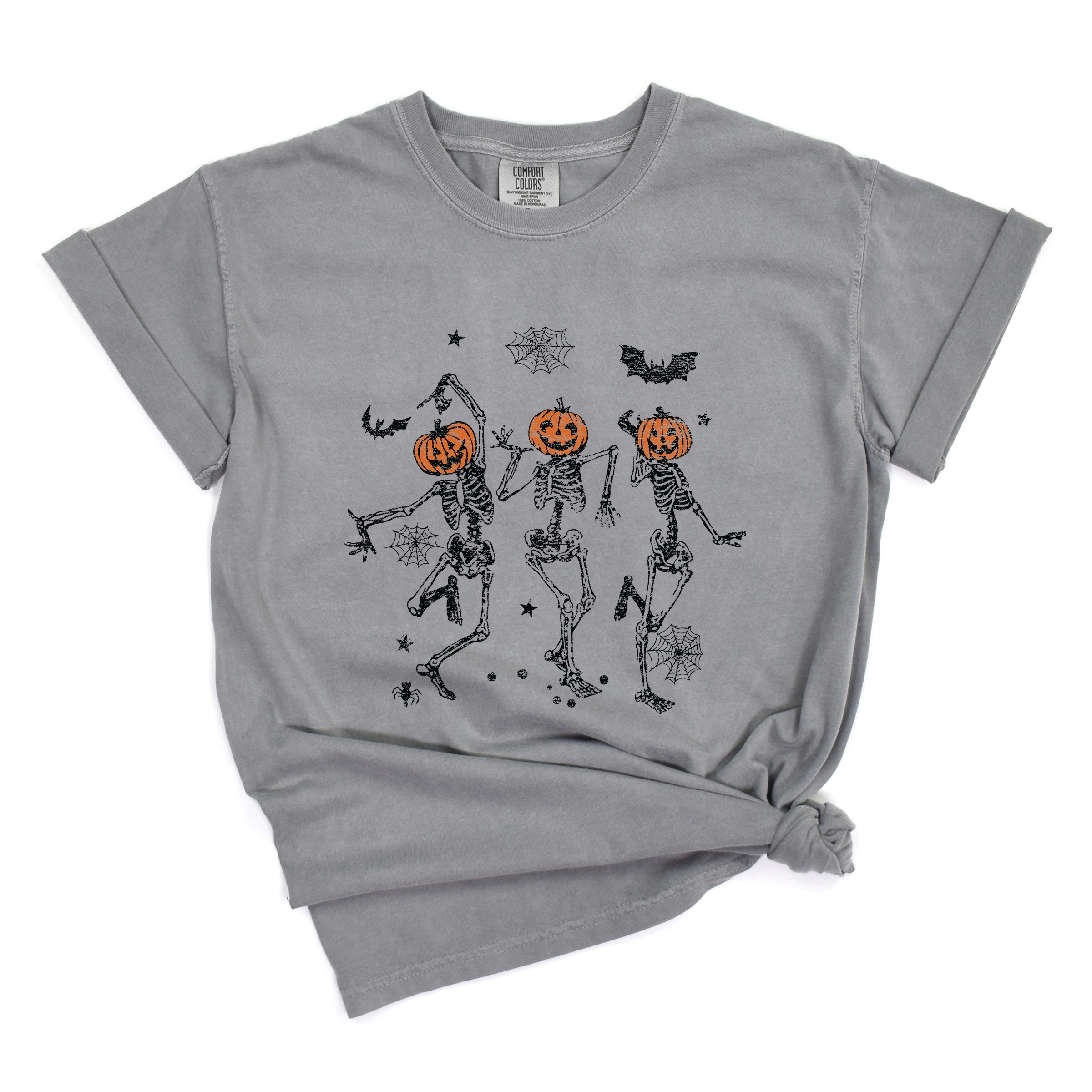Simply Sage Market - Women's Garment Dyed Graphic T-Shirt Dancing Skeleton Trio