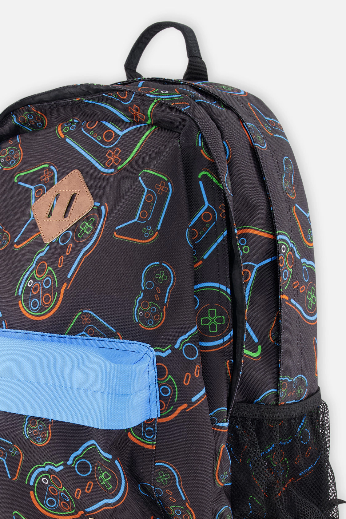 Deux par Deux Boys Game Controller Print Two-Compartment Backpack with Padded Laptop Sleeve