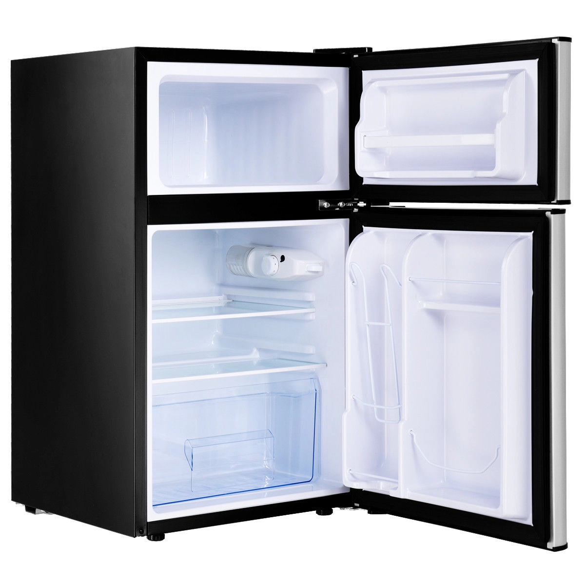 SUGIFT 3.2-cu ft Compact Mini Fridge with Freezer Adjustable 7-Setting Thermostat and Reversible Door