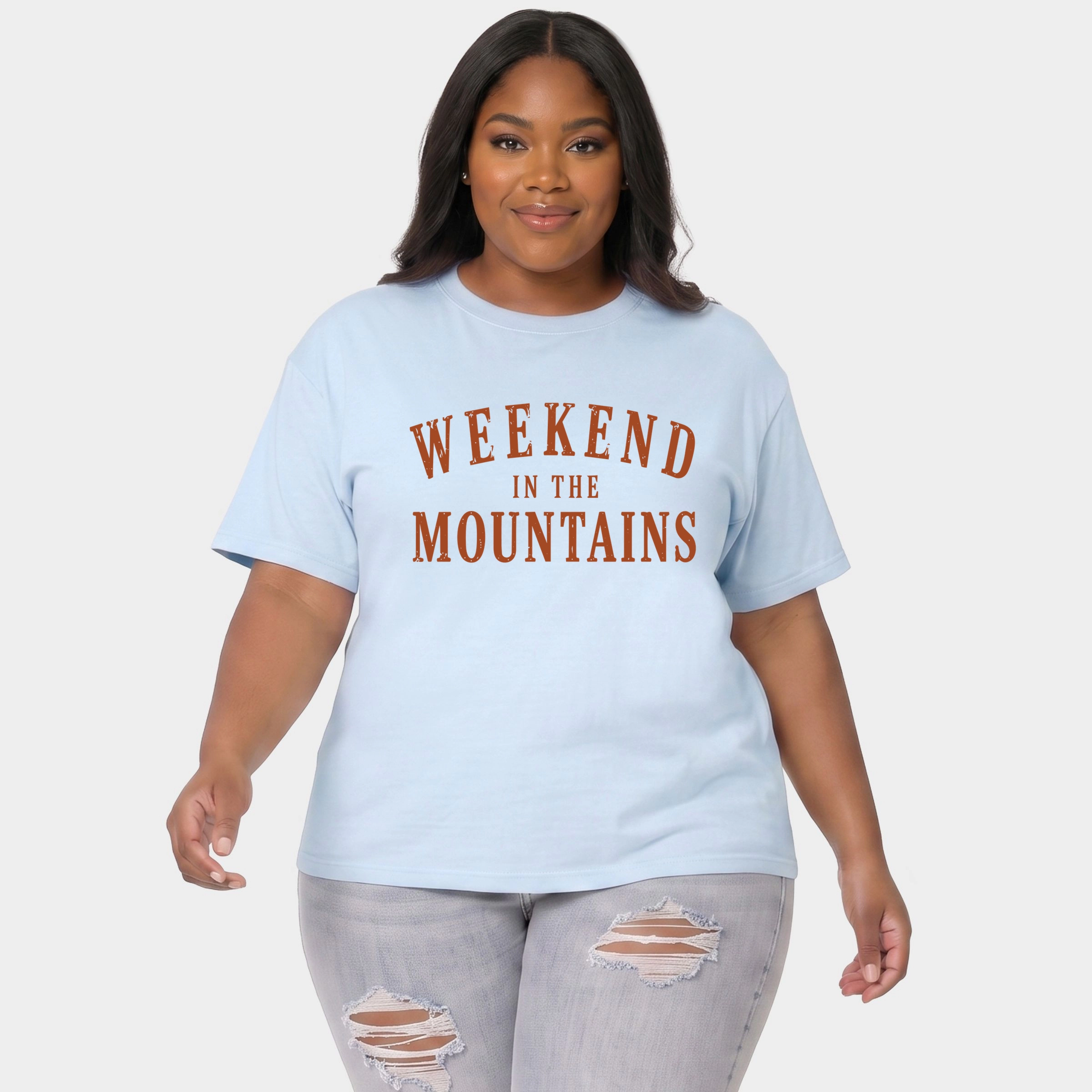 Simply Sage Market - Women's Plus Sized Garment Dyed Graphic T-Shirt Weekend the Mountains