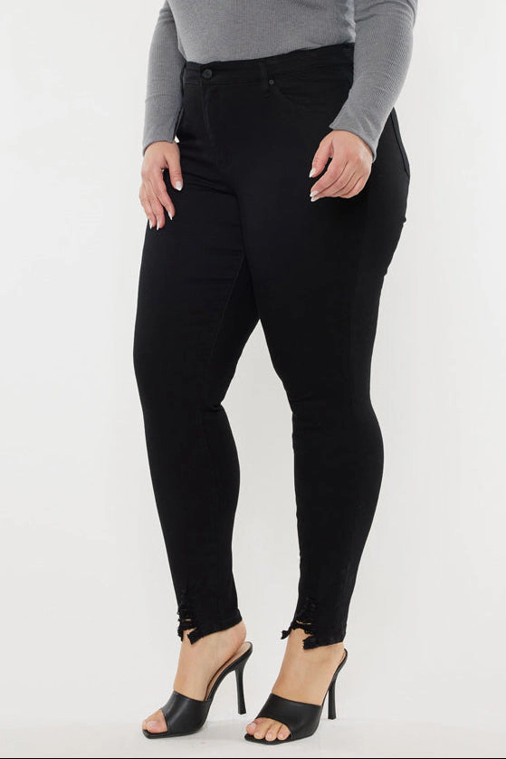 Kancan Women's Plus High Rise Ankle Skinny Jeans Jones