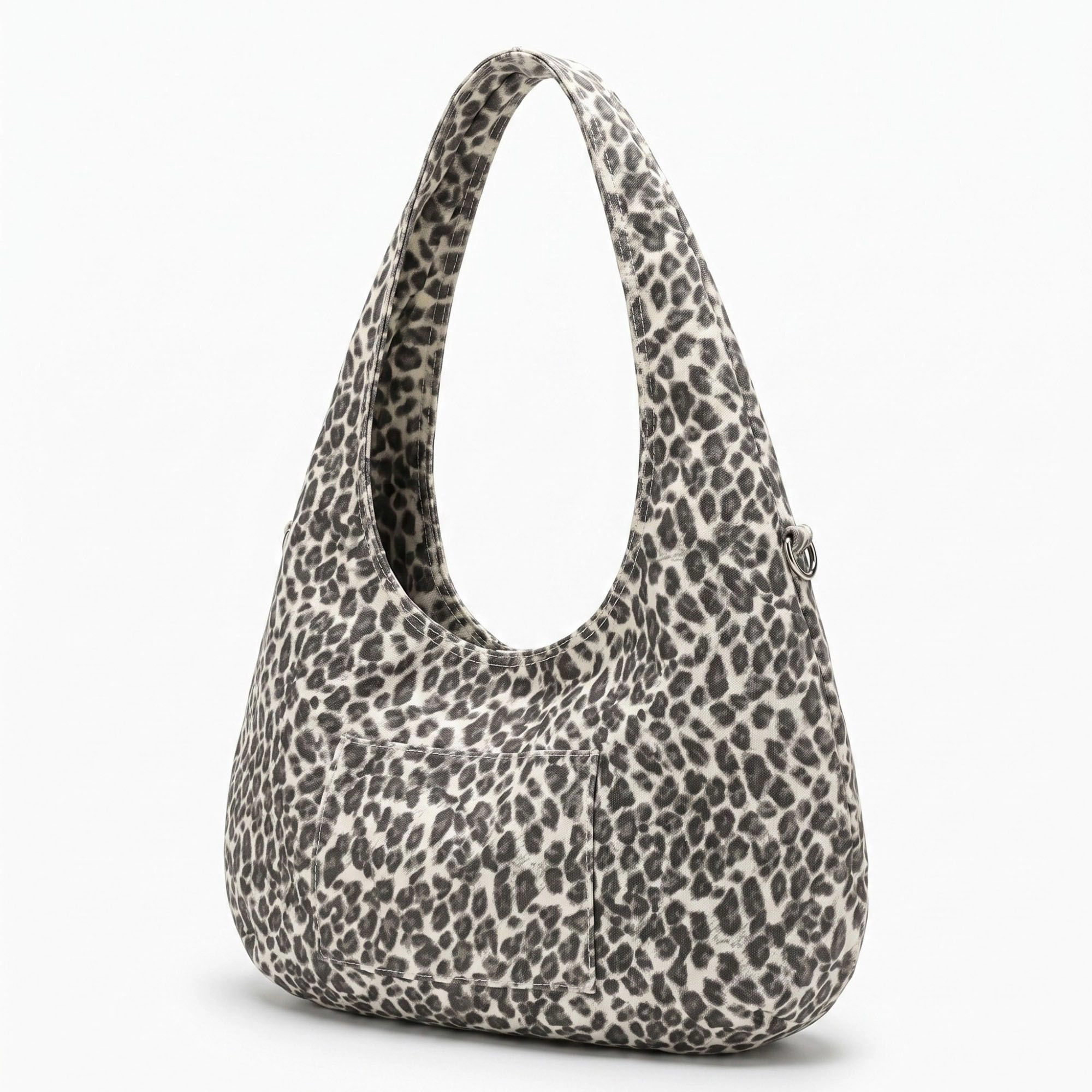 Alilang Women's Leopard Print Hobo Tote Bag with Wide Shoulder Strap and Exterior Pocket 12.5x8x0.4in