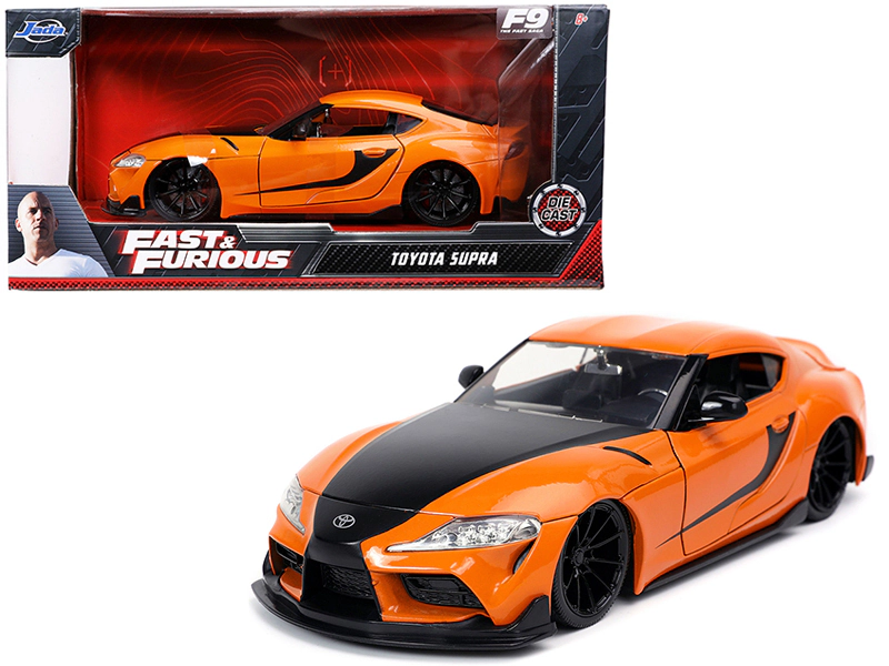 Jada Toyota Supra Orange with Black Stripes "Fast & Furious 9 F9" (2021) Movie 1/24 Diecast Model Car by Jada