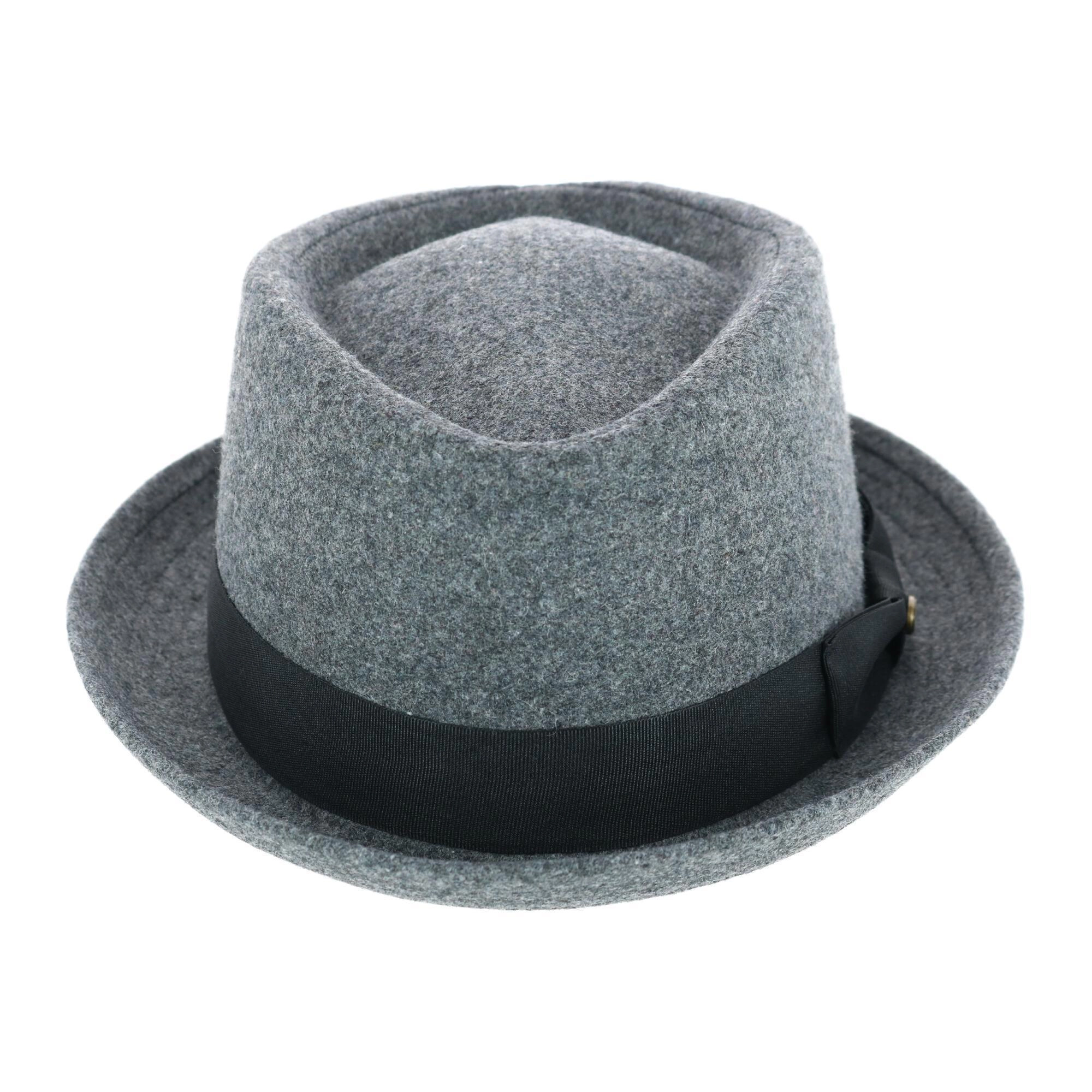 Epoch Hats Company Men's Diamond Shape Wool Fedora with Grosgrain Hatband