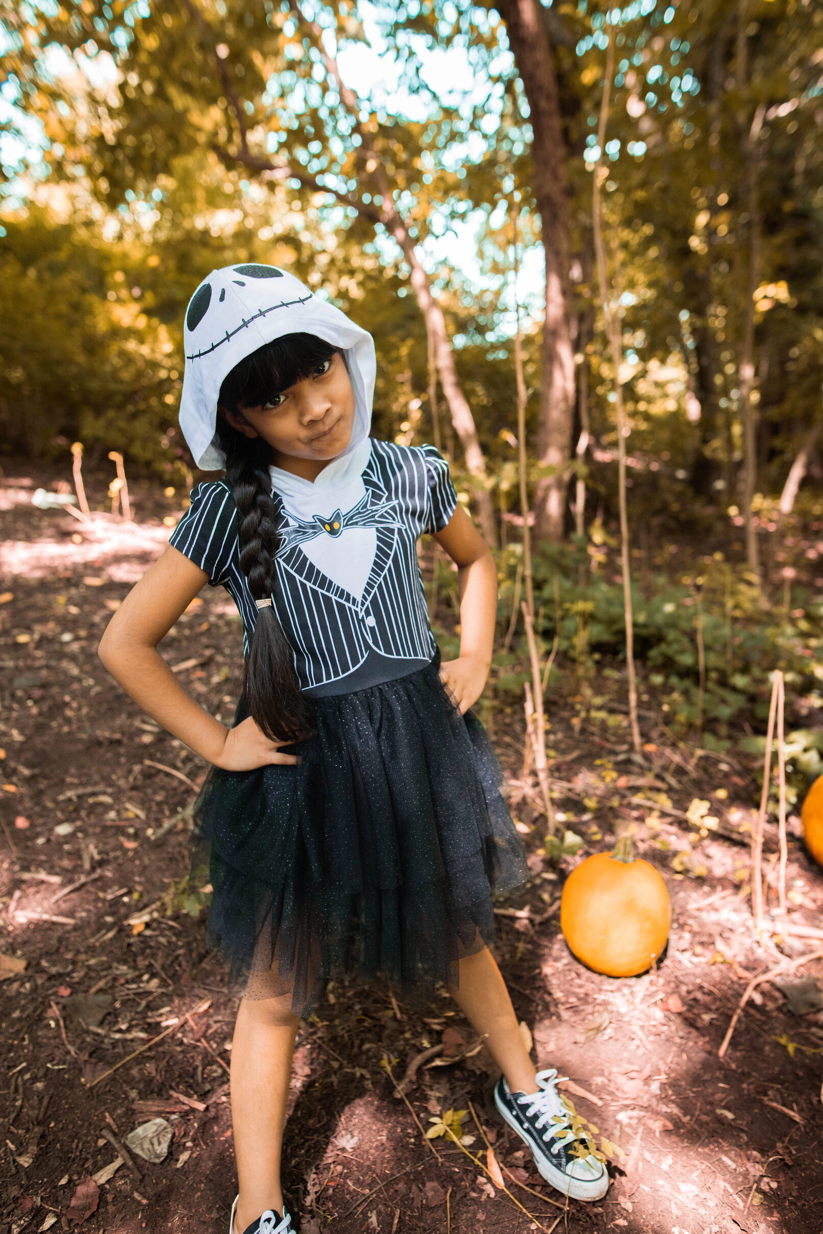 Disney Nightmare Before Christmas Jack Skellington Girls' Cosplay Hooded Tutu Dress