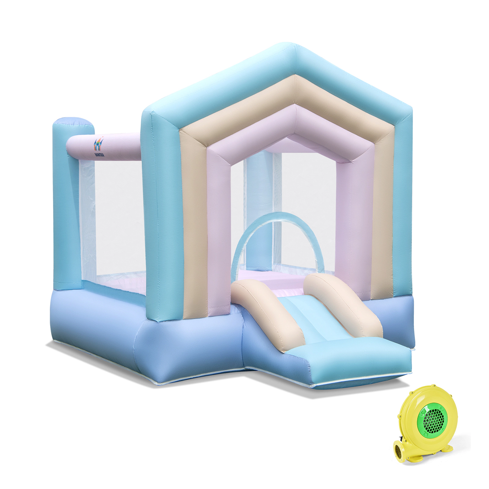 Hivvago Kids Bounce House with Slide and Basketball Rim Bouncy Castle for Party with 480W Blower