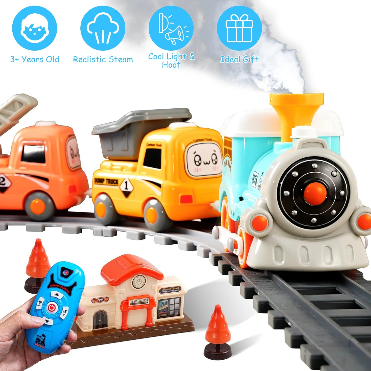 GBruno Remote Control Electric Train Set With Smoke