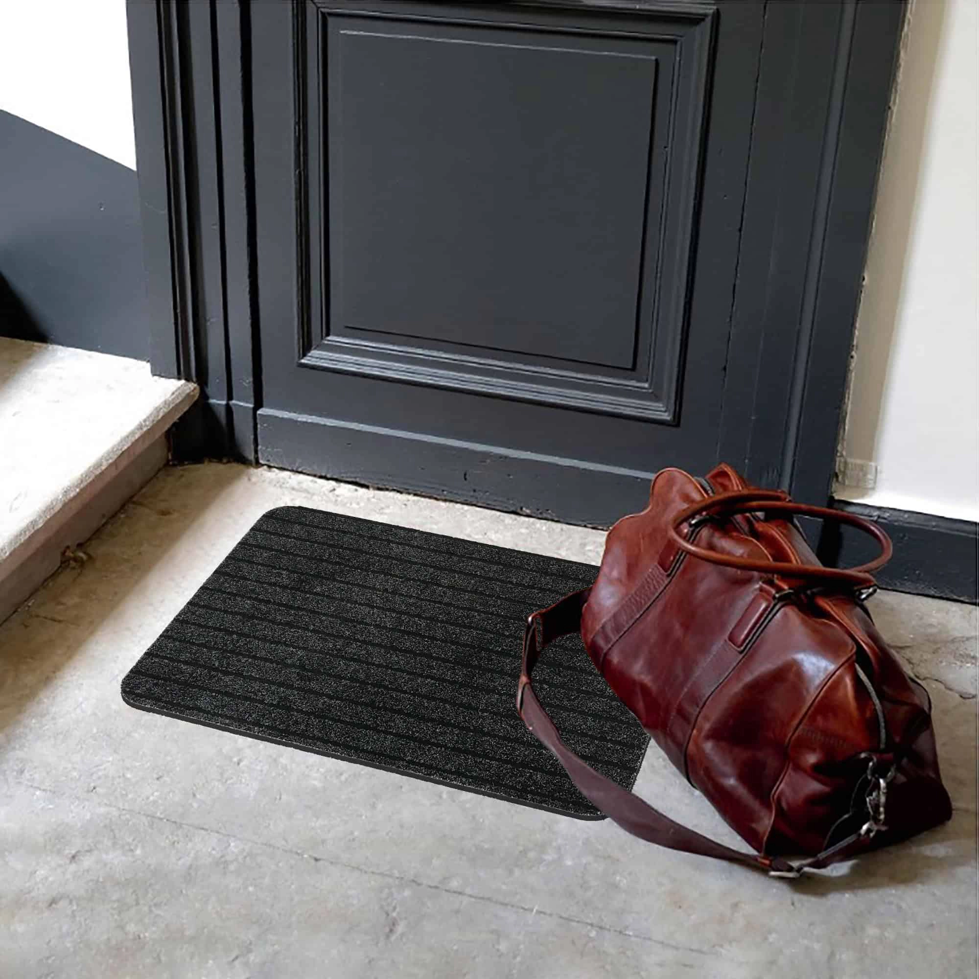 Evideco French Home Goods Maroon Red Chloe Polypropylene Doormat 24 x 16 Inches