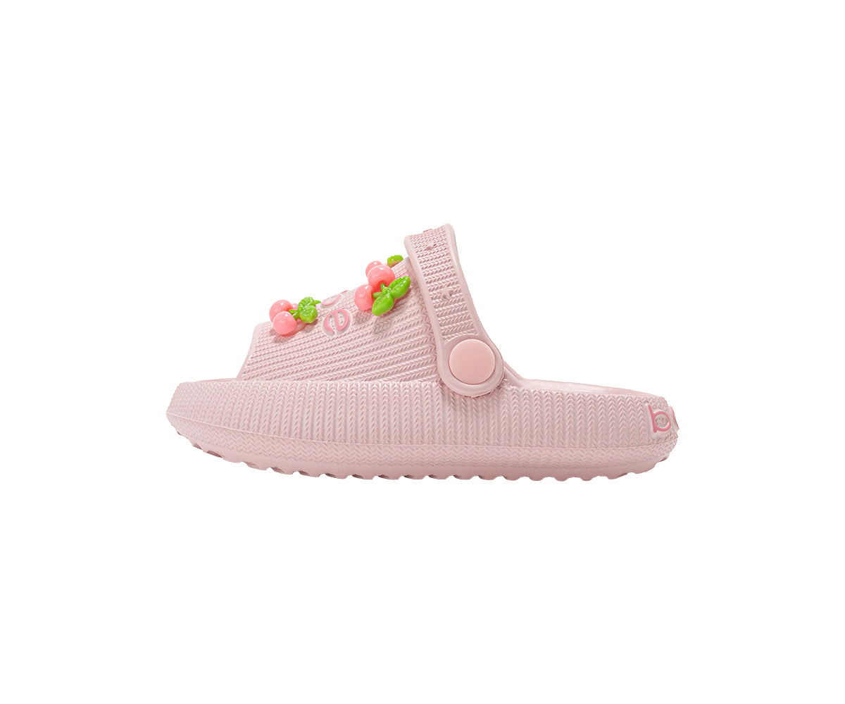 bebe Toddler Girl's Cherry Charm Slide Sandals, Pink