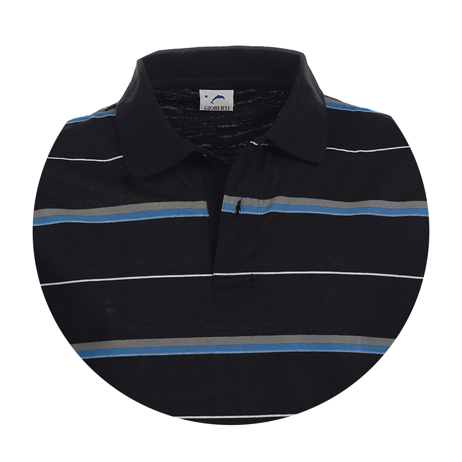 Gioberti Men's Multiple Stripe Polo Shirt - Short Sleeve Yarn Dye
