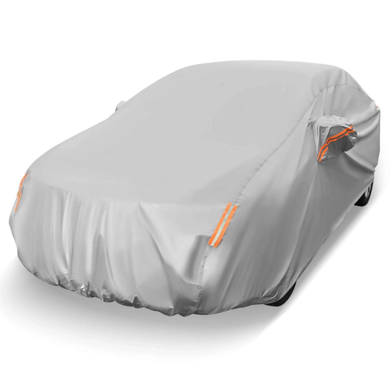 SUGIFT 193-in Universal Fit Sedan Car Cover with Waterproof UV and Snow Protection and Mirror Pockets