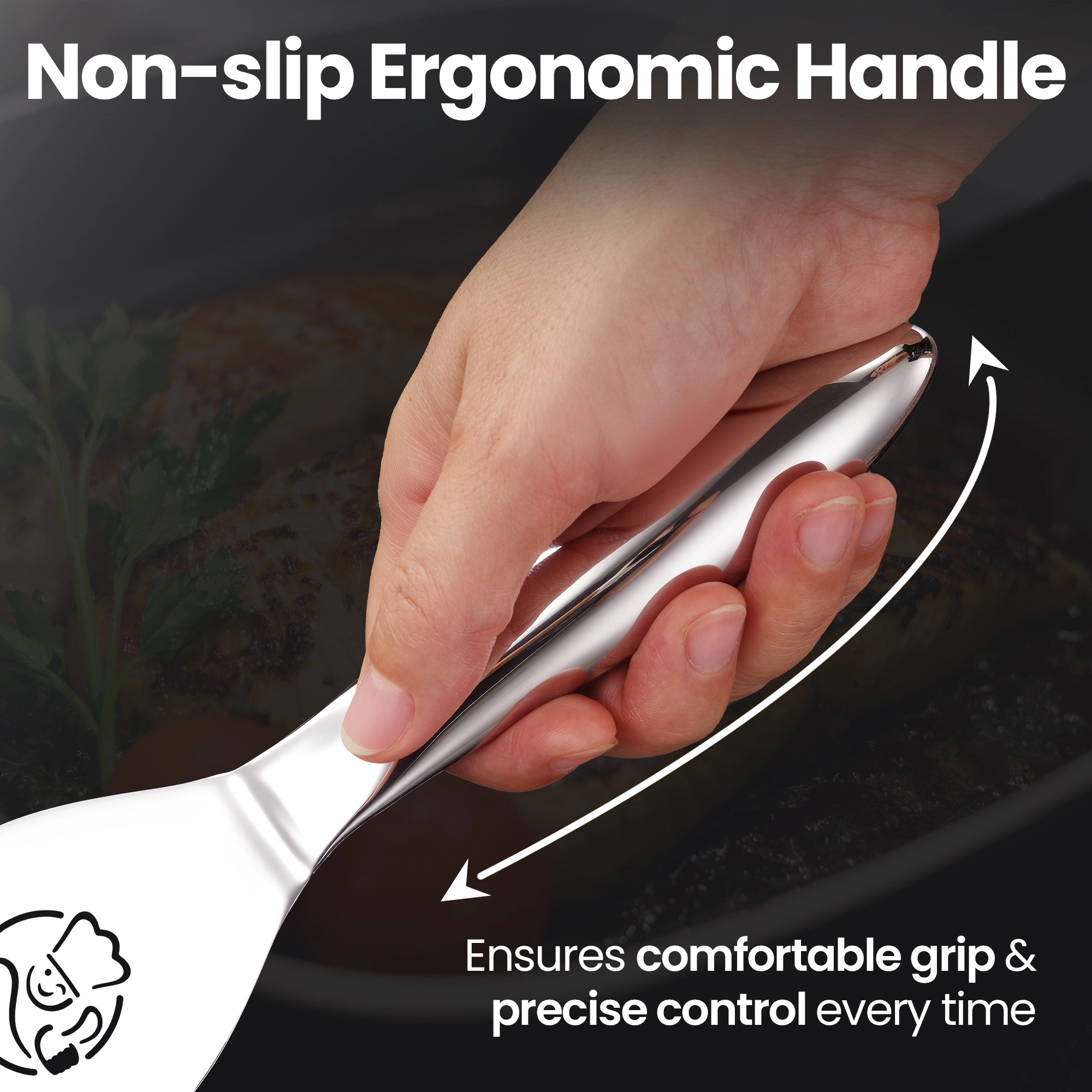 Gourmet Easy Stainless Steel Fish Spatula Set – 1 Large + 1 Small Metal Spatula (Funky Fish Editon)