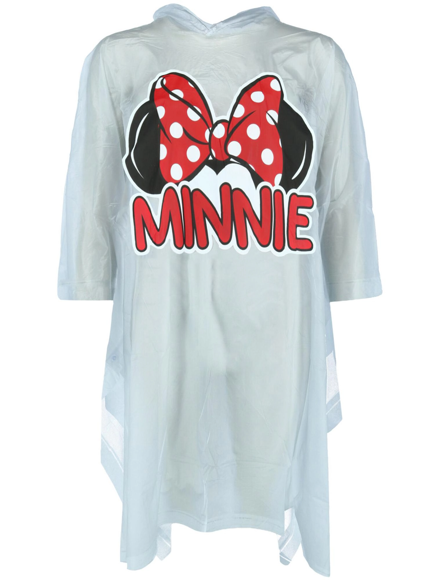 Jerry Leigh Women's Minnie Mouse Ears with Bold Print Rain Poncho