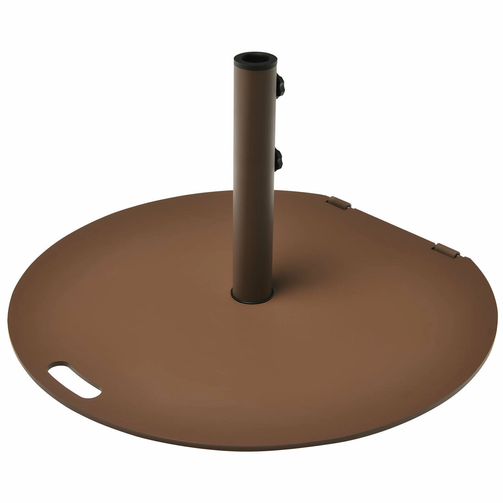 Slickblue Round 50 lb Steel Patio Umbrella Base with 3 Pole Adapters and Wheels