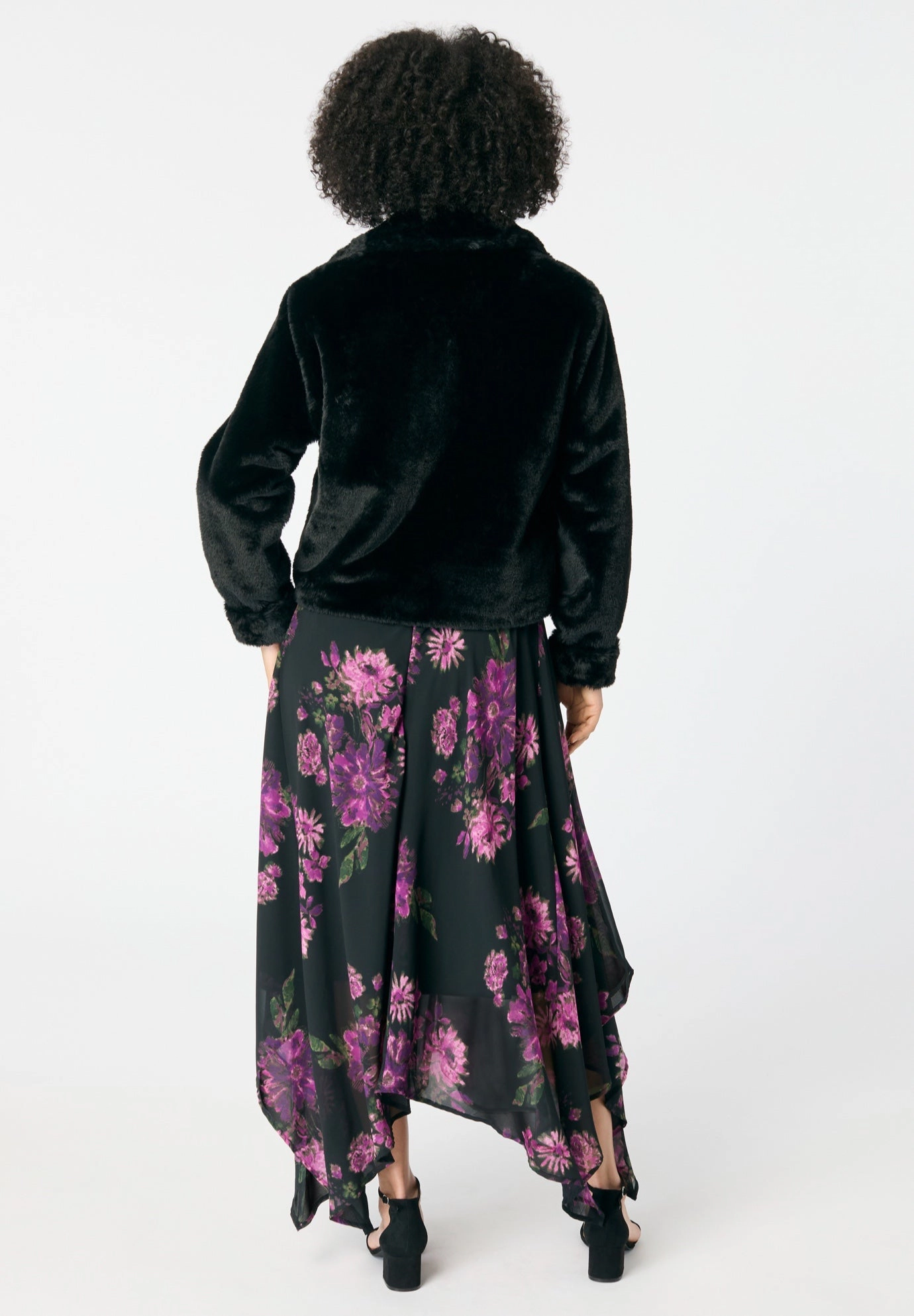 Roaman's Women's Plus Cropped Faux Fur Shrug