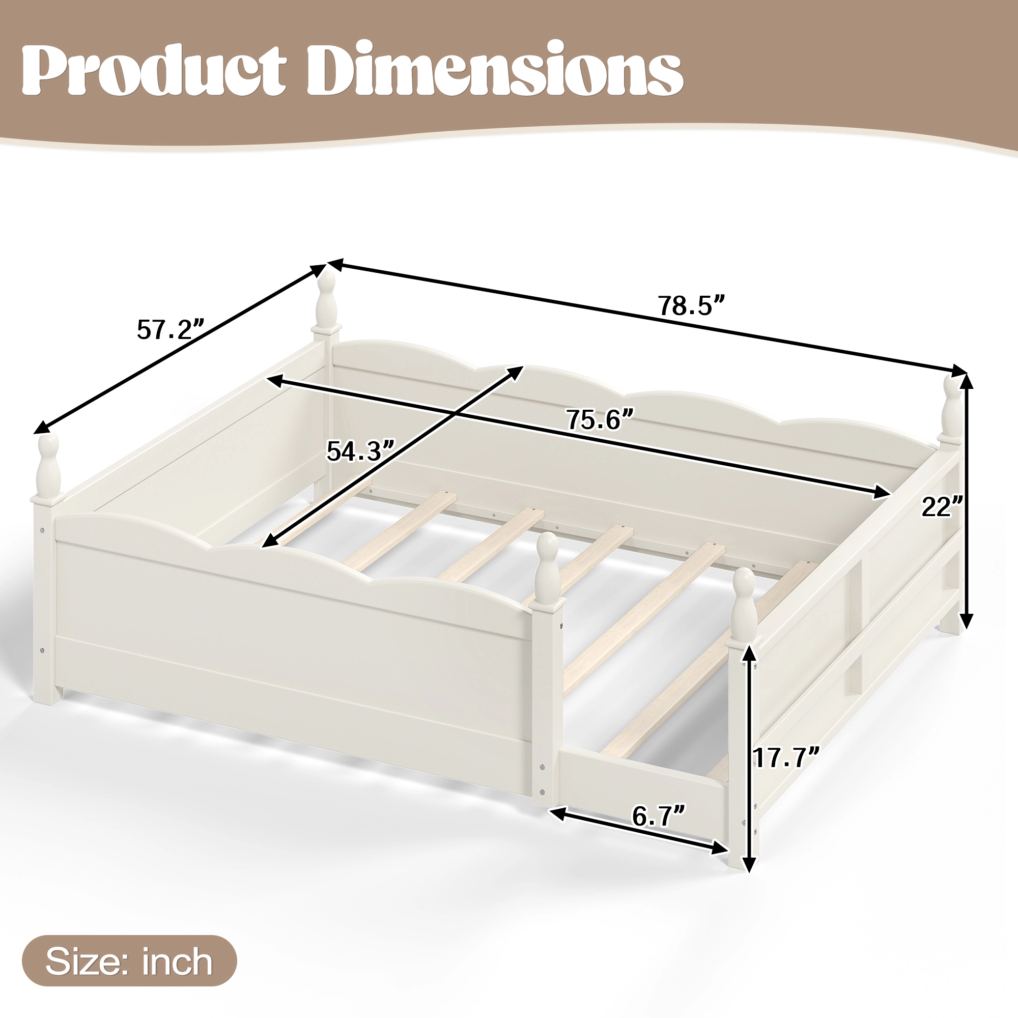GOODSILO Solid Wood Full Bed Frame