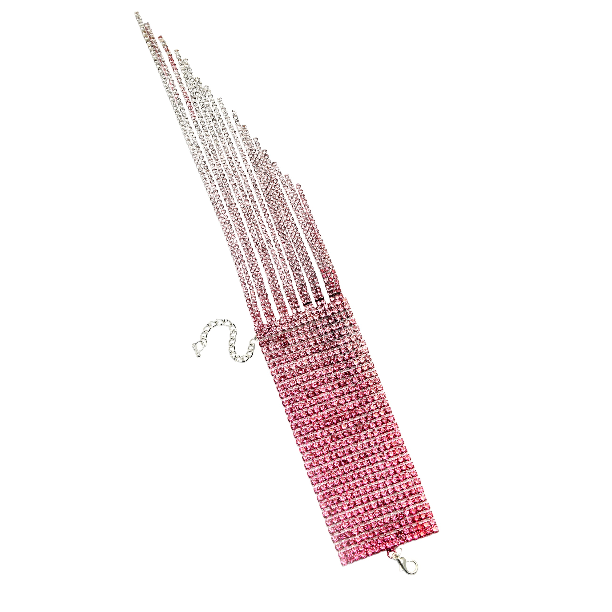 AGP PARIS Womens Diva Collection Pink Glitter Chevron Bracelet