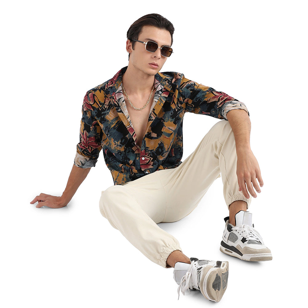 Men's Artistic Flowers Shirt