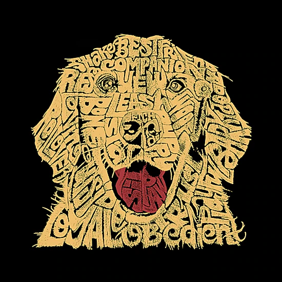 LA Pop Art Dog - Men's Word Art Hooded Sweatshirt