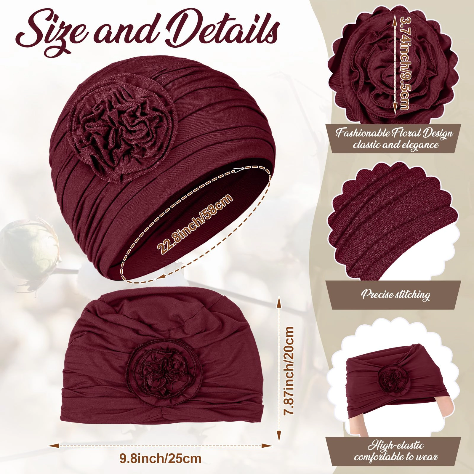 PIGFDK 4ton Chemo Turban Women