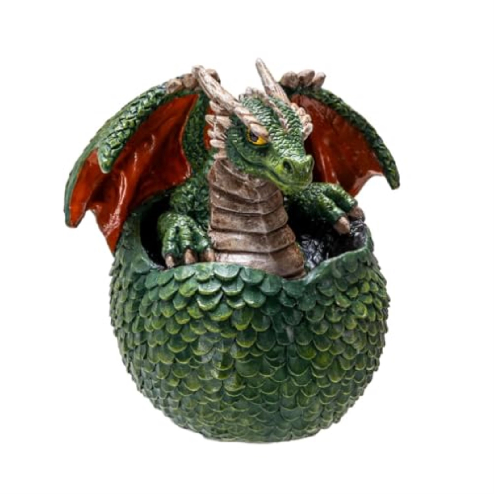 Pacific Giftware Green Dragon Hatchling Figurine Adorable Baby Dragon Emerging from Egg Fantasy Resin Sculpture 3.54 inch Tall