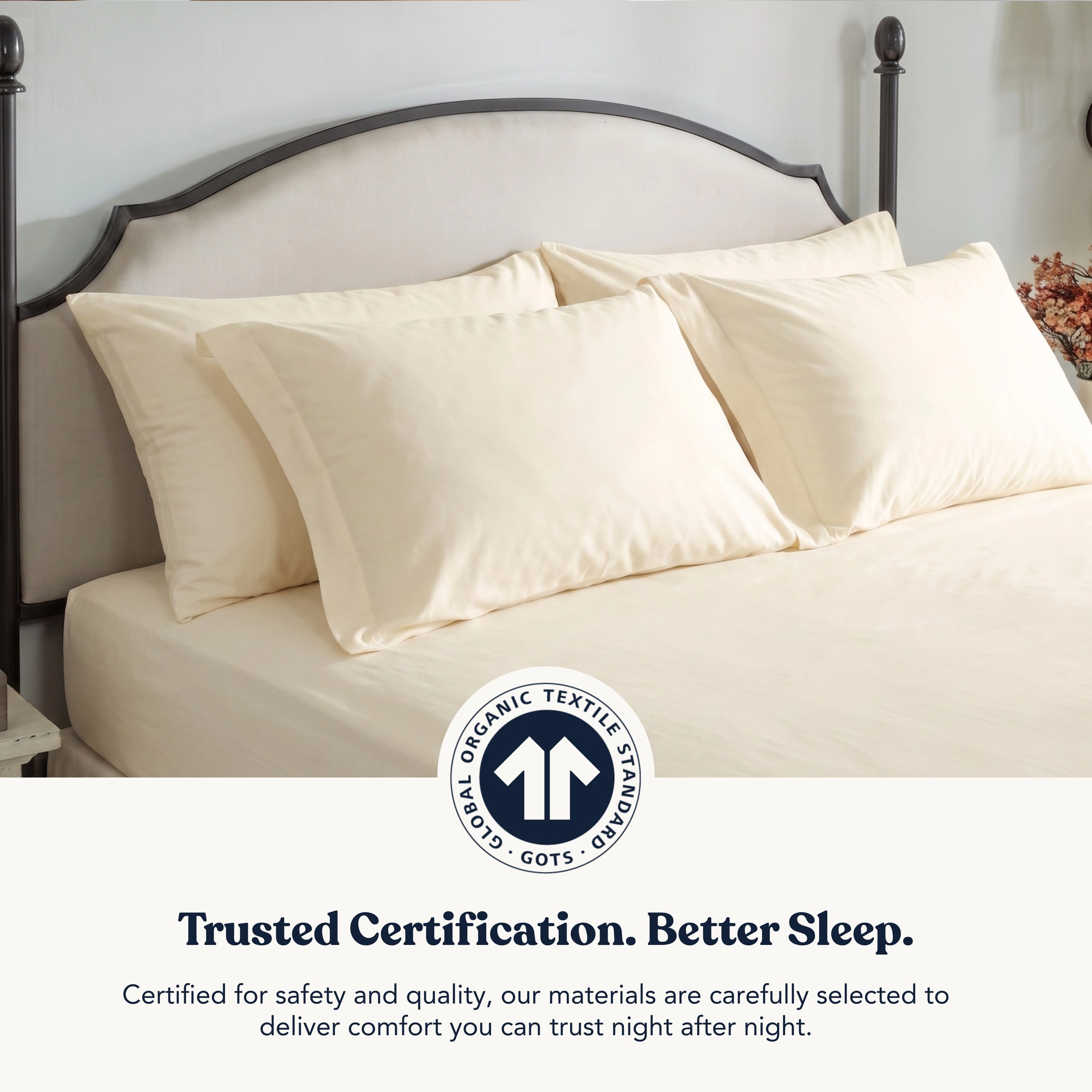 Delara 100% Organic Cotton Percale Bedding Sheet Sets, GOTS Certified, Ultra Soft Smooth & Breathable