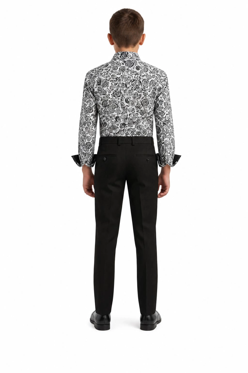 Elie Balleh Boys Slim Fit Paisley Print Shirt