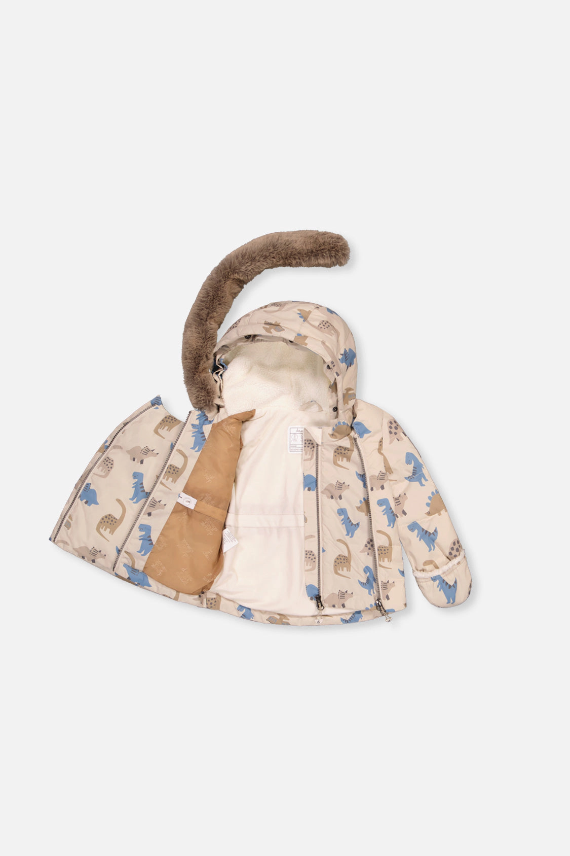 Deux par Boys Animal Print Two Piece Snowsuit with Hooded Coat and Snow Pants