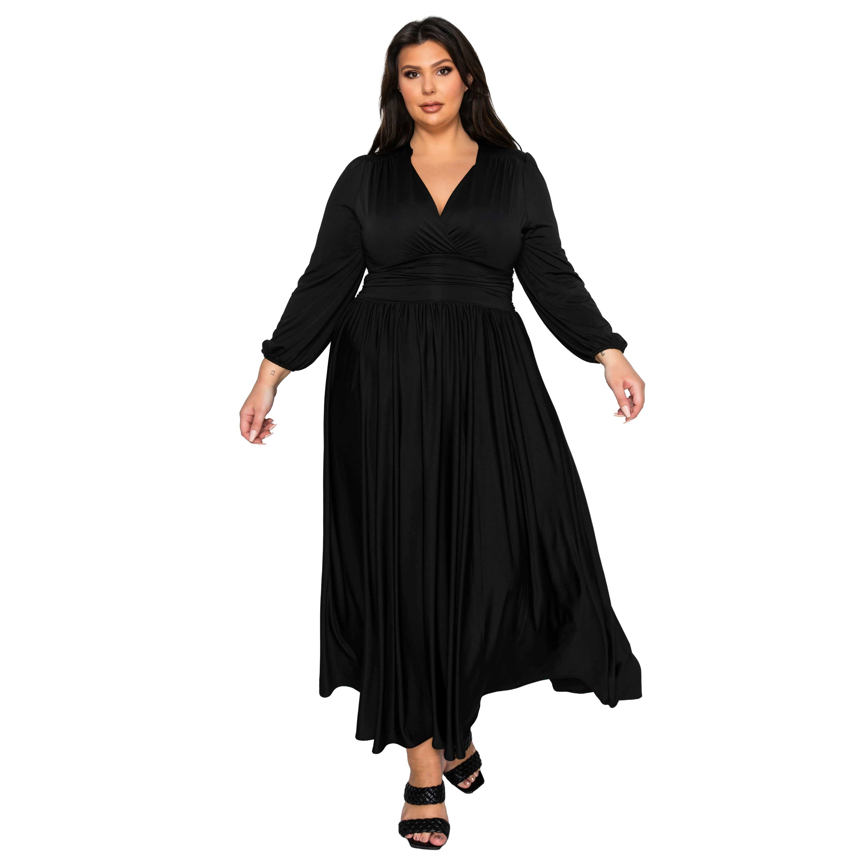 L I V D Women's Plus Solene Empire Waist Dress