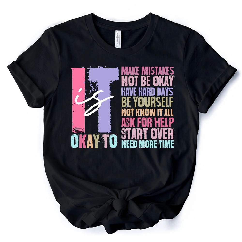 OrnamentallyYou Womens It's Okay To Mental Health T-Shirt