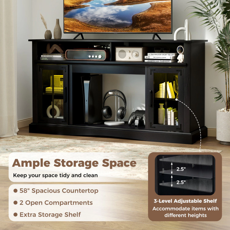 Hivvago Tv Stand With Led Lights And Remote Control