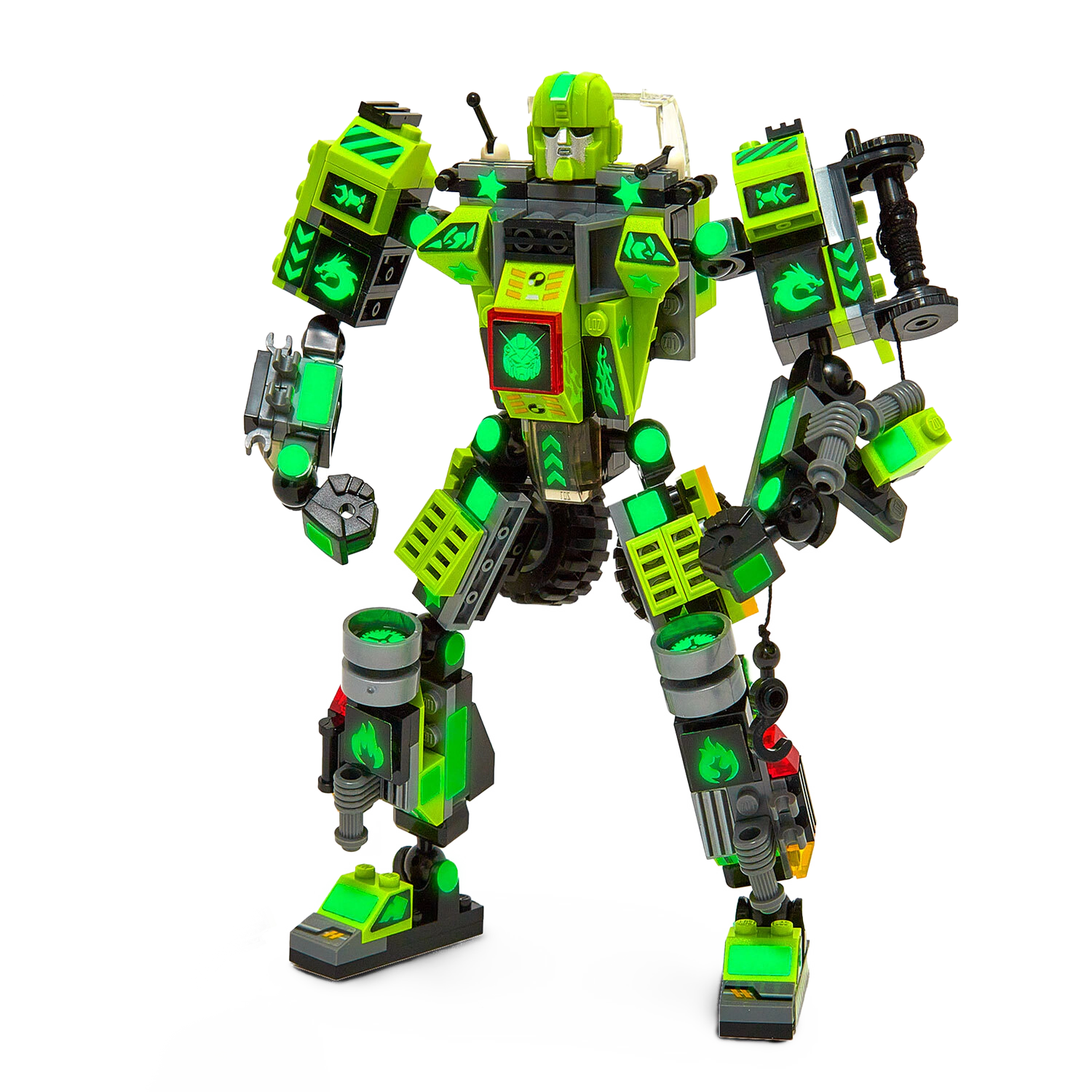 Robotryx Kids Cliffsling 3-in-1 Robot Building Set - 238-Piece Green Construction Warrior